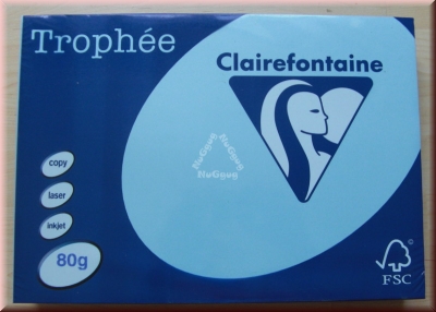 Kopierpapier A3 Clairefontaine Tophée 1889, blau, 80 g/m², 500 Blatt, Druckerpapier
