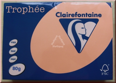 Kopierpapier A4 Clairefontaine Trophée 1970, pfirsich, 80 g/m², 500 Blatt, Druckerpapier