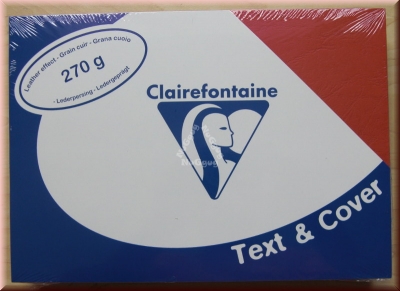 Einbanddeckel A4 ledergeprägt Clairefontaine Text & Cover 2701, rot, 270 g/m², 100 Blatt, Deckblätter