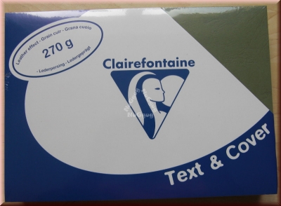 Einbanddeckel A4 ledergeprägt Clairefontaine Text & Cover 2703, dunkelgrün, 270 g/m², 100 Blatt, Deckblätter