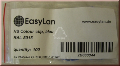 EasyLan HS Colour Clip, blau, Farbmarkierungsclips für DualBoot Patchkabel, 100 Stück