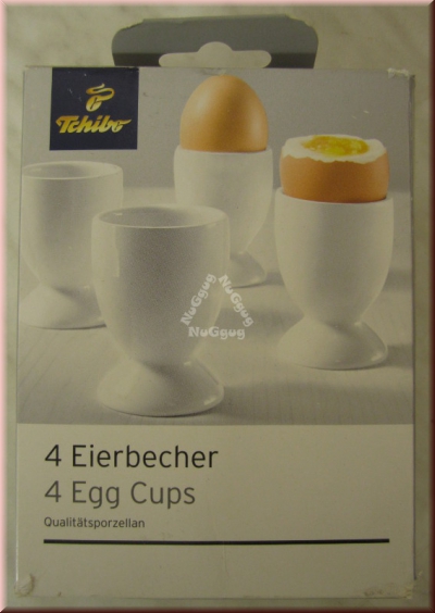 Eierbecher 4er-Set, Porzellan weiß