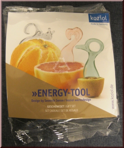 Koziol Fresh Vitamins Set, Kiwilöffel, Orangeschäler, Grapefruitlöffel, transparent