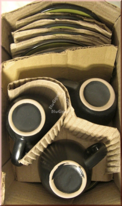 Espressotassen Set 12-teilig, schwarz/grün