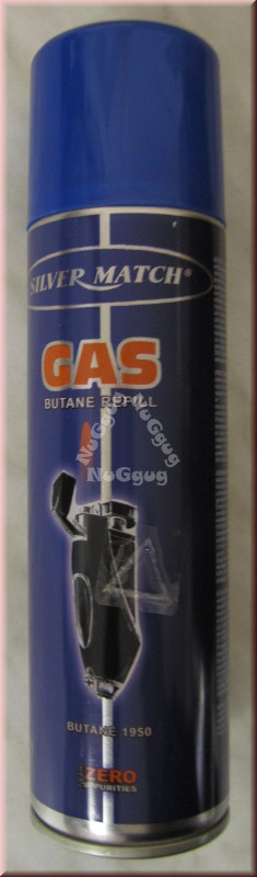 Feuerzeug Gas, Butane Gas, Silver Match, 250ml