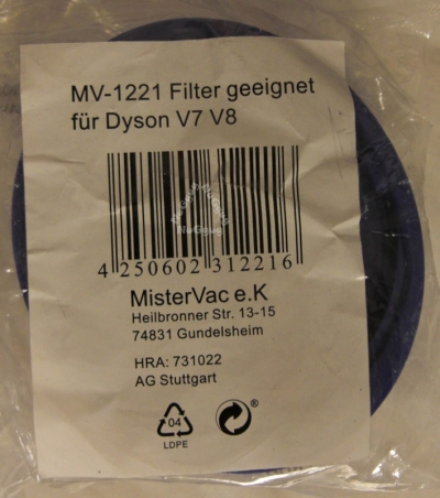 Filter MV-1221 kompatibel zu Dyson V7, V8, V8+