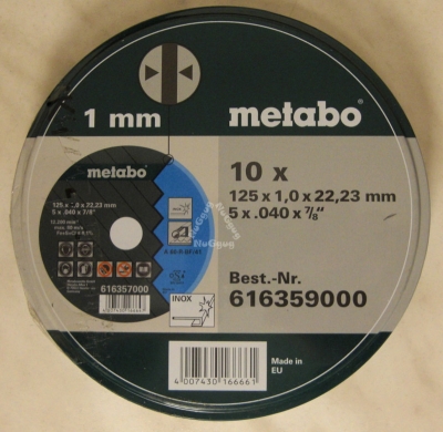 Trennscheiben 125 x 1,0 x 22,23 mm für Metall, 10 Stück, Flexscheiben von metabo
