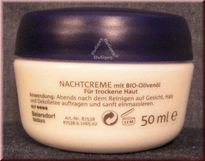 Florena Nachtcreme mit BIO-Olivenöl für trockene Haut, 50ml