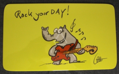 Frühstücksbrett Otto Ottifanten "Rock your Day!", gelb