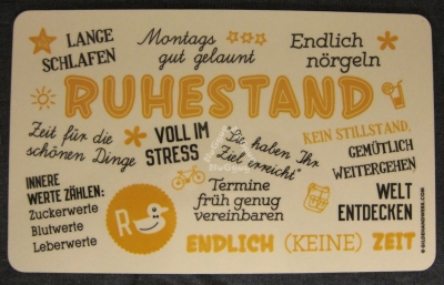 Frühstücksbrett "Ruhestand"