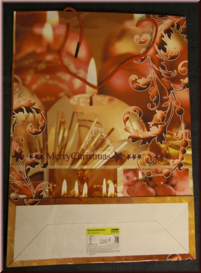 Geschenktasche Weihnachten "Merry Christmas", 35 x 25 x 9 cm, Lacktasche