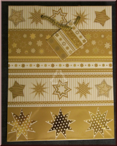 Geschenktasche Weihnachten "Sterne", 23 x 18 x 10 cm
