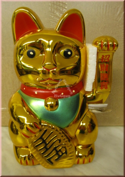 Chinesische Glückskatze, 22 cm, Winkekatze, Maneki Neko