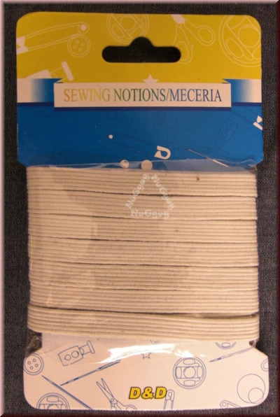 D&D Gummilitze, 6 mm, 3 m, Sewing Notions/Meceria