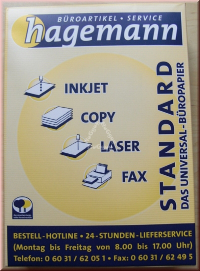 Kopierpapier A4 Hagemann Standard, weiss, 80 g/m², 500 Blatt, Druckerpapier