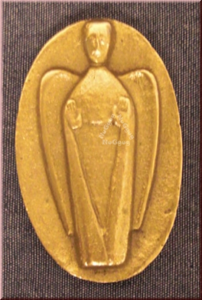 Handschmeichler ​Engel "Du bist nicht alleine", oval, bronze, Maria Laach