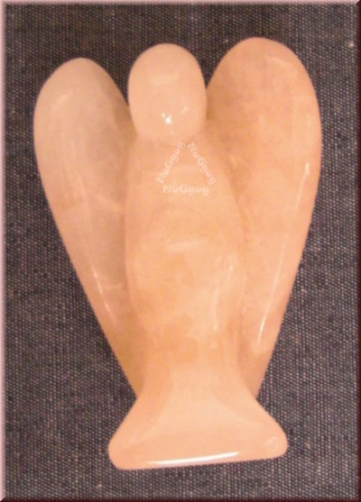 Handschmeichler Edelsteinengel aus Rosenquarz, 50 mm, Meditationsstein