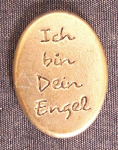 Handschmeichler betender Engel "Ich bin Dein Engel", oval, silberfarben