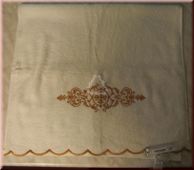 Handtuch Zara Home, 50 x 90 cm, weiß mit kupferfarbener Stickerei