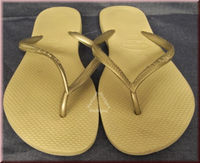 havaianas Slim, Zehentrenner, Badeschuhe, Größe 39, gold, Aquaschuhe