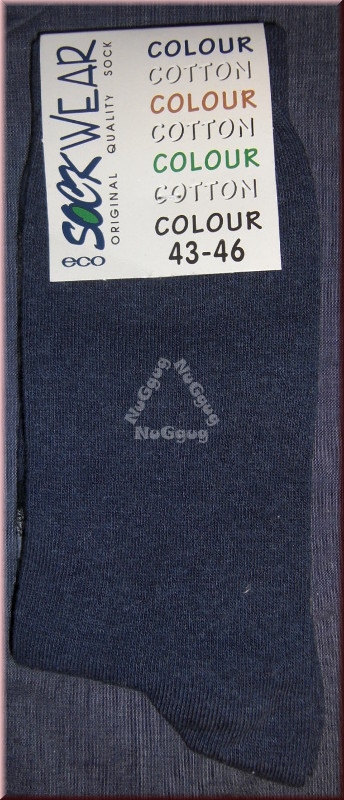 Socken eco sock wear, blau/schwarz/grau gestreift, Größe 43-46