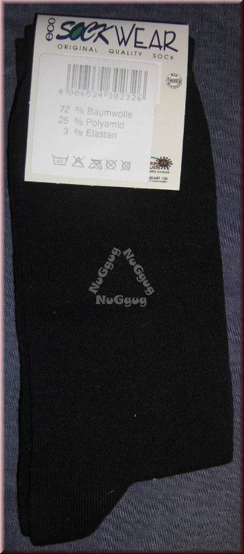 Socken eco sock wear, schwarz/grau gestreift, Größe 43-46