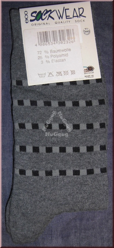 Socken eco sock wear, grau gemustert, Größe 43-46