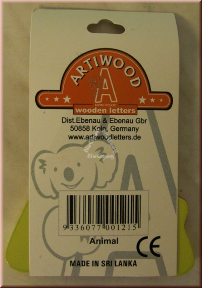 Artiwood Holzbuchstabe A, Animal