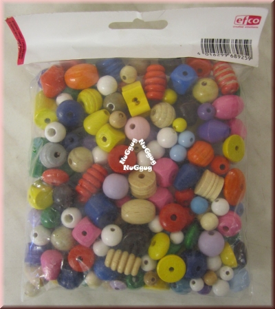 Holzperlenmix bunt, von Efco, 200 Gramm, Holzperlenmischung