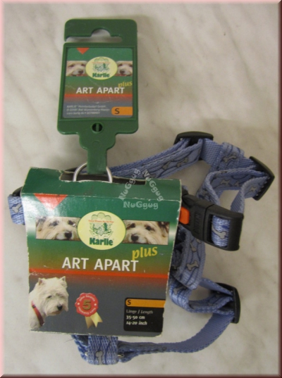 Hundegeschirr Art Apart Plus, blau Motiv Knochen, Größe S, 15mm, 30 - 50 cm