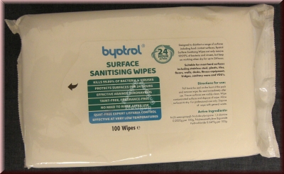 byotrol S11 Hygiene Wischtücher, Surface Sanitising Wipes, 100 Stück
