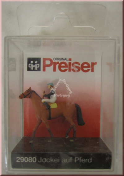 Preiser 29080 Jockei auf Pferd, Spur H0