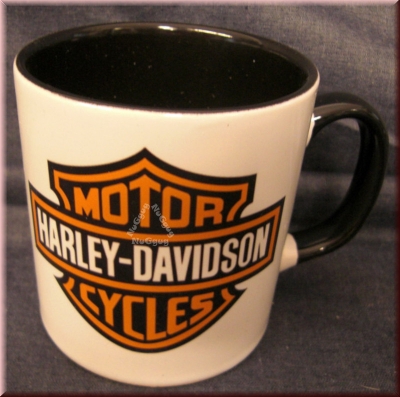 Kaffeepott "Harley-Davidson Motor Cycles", weiß/schwarz, Mug, Kaffeetasse