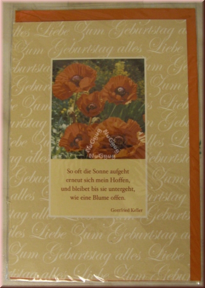 Geburtstagskarte "Zum Geburtstag alles Liebe" mit Umschlag