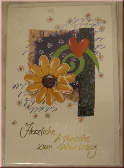 Geburtstagskarte "Herzliche Wünsche zum Geburtstag" mit Umschlag