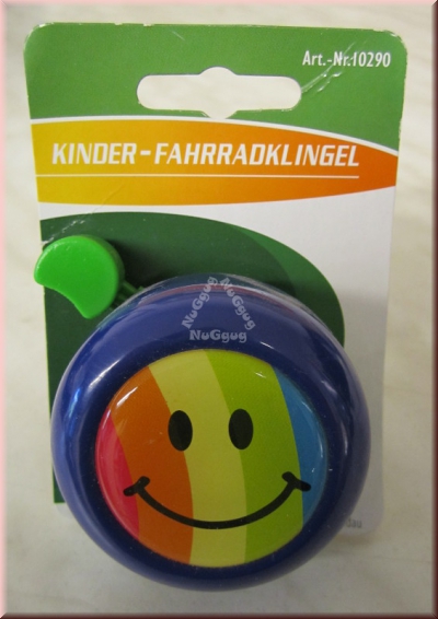 Kinder Fahrradklingel blau mit Smilie