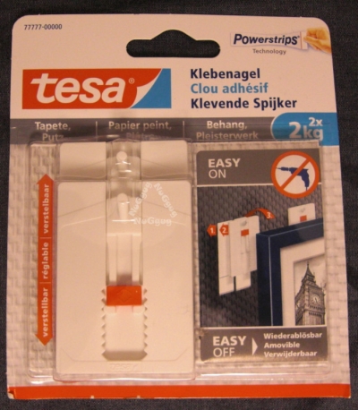 tesa Power-​​Strips Klebenagel verstellbar, 2x 2kg, Artikel 77777, 2 Stück