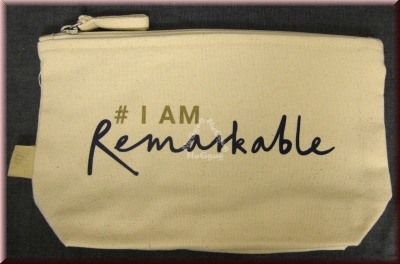 Kulturbeutel "I am Remarkable", Bio-Baumwolle, Kosmetikbeutel, von Halfar