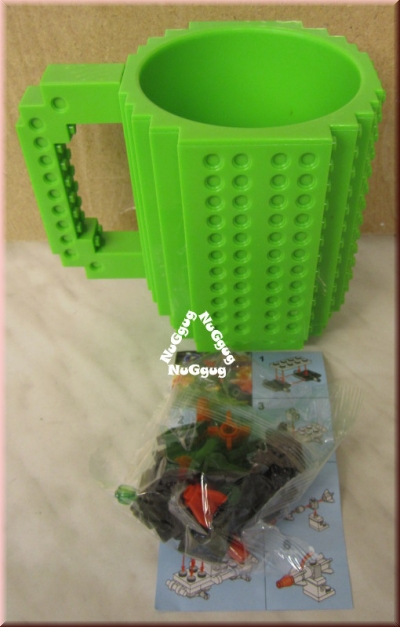 Lego Becher grün, Kreative DIY Puzzle Cup, Kaffeetasse