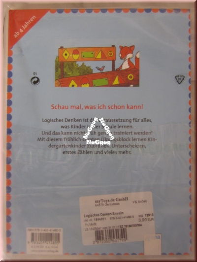 Mein bunter Lern- und Übungsblock "Kindergarten - logisches Denken"