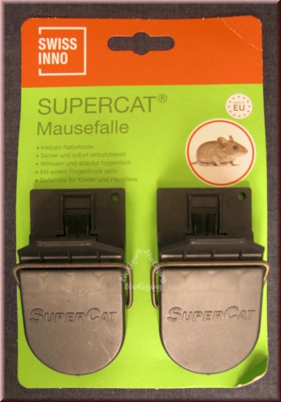 Supercat Mausefalle, 2 Stück, Schlagfalle, aus Kunststoff
