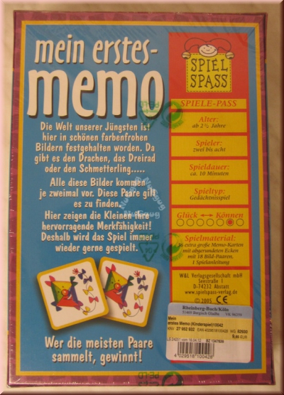 Mein erstes Memo, Erinnerungsspiel