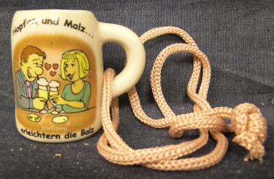 Mini Bierkrug "Hopfen und Malz erleichtern die Balz", Schnapsglas