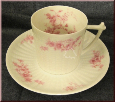 Espressotasse "Blumen" mit Untertasse, von LIMOGES CH.FIELD HAVILAND, Mokkatasse, Sammeltasse