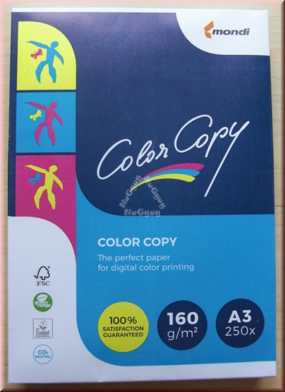 Kopierpapier A3 mondi Color Copy, weiss, 160 g/m², 250 Blatt, Druckerpapier