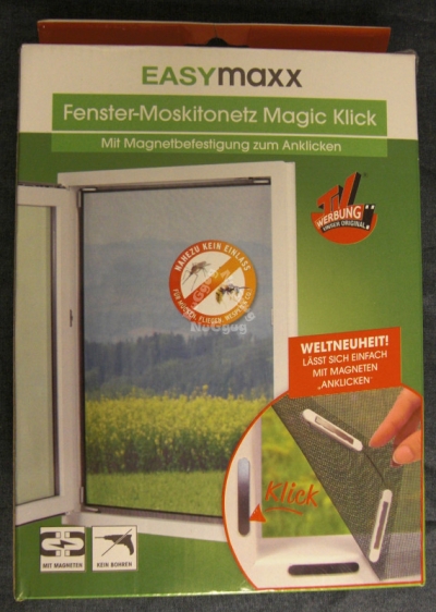 Easymaxx Fliegengitter für Fenster, mit Magneten, schwarz, 150 x 130 cm