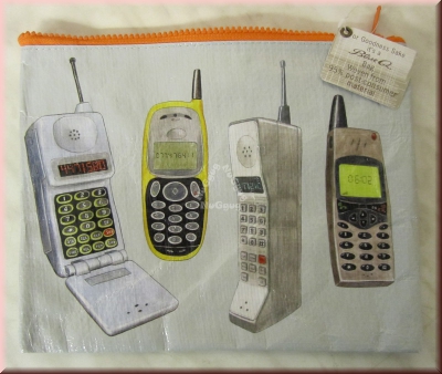 Mäppchen "Handy-Oldies" mit Reißverschluß, Kosmetikmäppchen, Dokumentenmäppchen