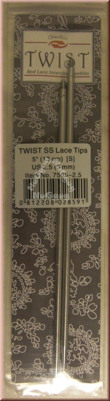 ChiaoGoo Twist SS Lace Nadelspitzen 3,0 mm, 2 Stück, Artikelnummer 7505-2.5