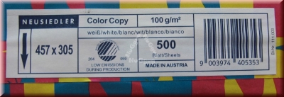 Kopierpapier A3+ Neusiedler Color Copy, weiss, 100 g/m², 500 Blatt, Druckerpapier