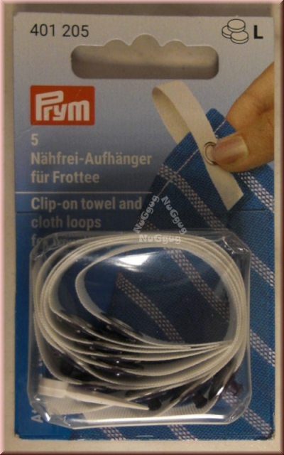 Nähfrei-Aufhänger für Frotteee, 5 Stück, von Prym, Artikelnummer 401205